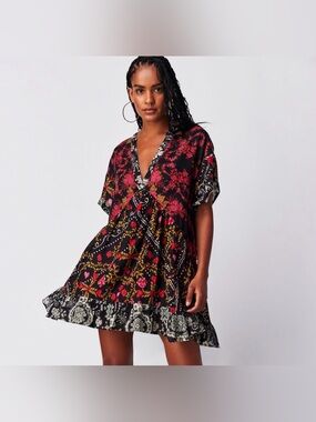 Free People Agnes Printed Mini Dress Size XS New With Tags